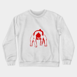 Japanese Sumo Wrestling Ready Pose Sports Design Crewneck Sweatshirt